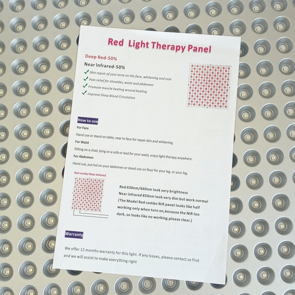 Red Light Panel New in Box (With Cord, Hanging Wires with Hooks & Instructions) - Picture 4 of 16